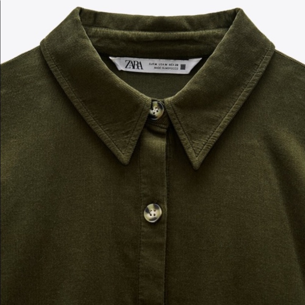 Zara corduroy mini button dress